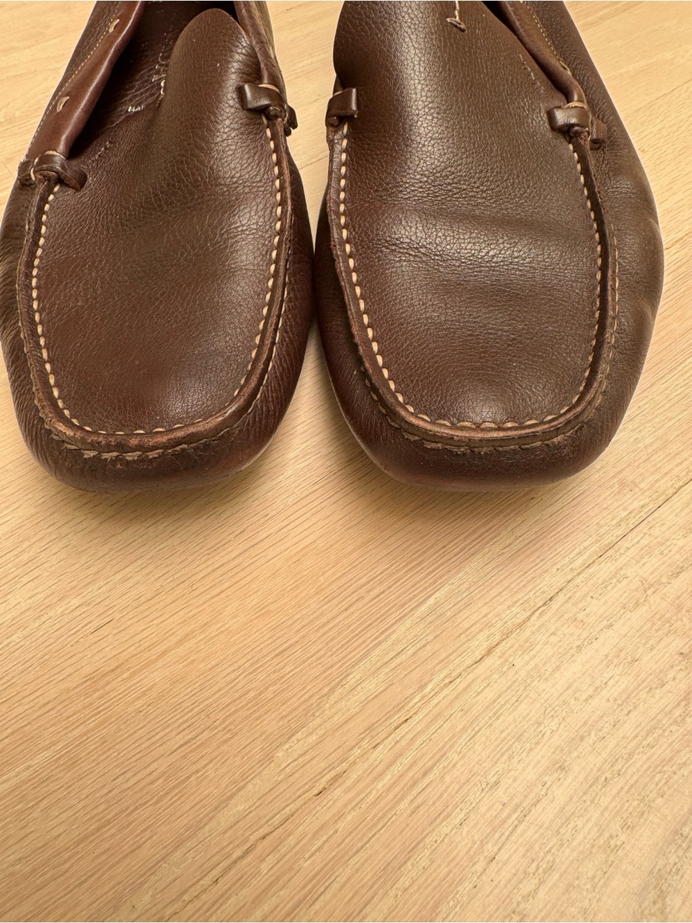 Prada Dark Brown Pebbled Leather Slip-On Loafers size 39 - Picture 2 of 9